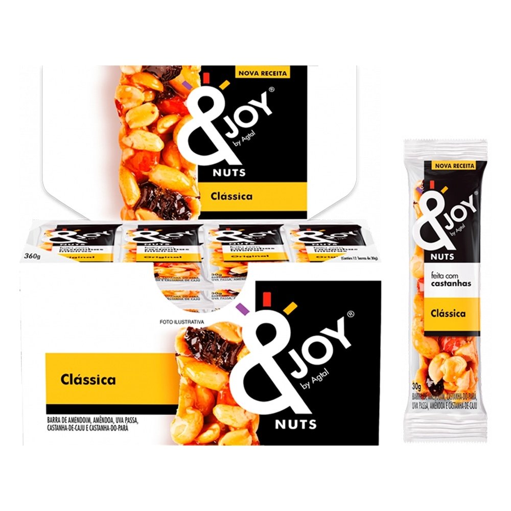 Barra de Cereal Nuts & Joy Original 30g Embalagem c/ 12 Unidades