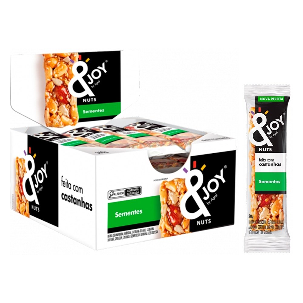 Barra de Cereal Nuts & Joy Sementes 30g Embalagem c/ 12 Unidades