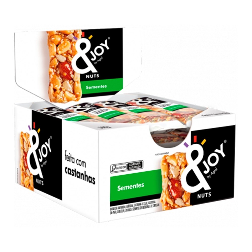 Barra de Cereal Nuts & Joy Sementes 30g Embalagem c/ 12 Unidades