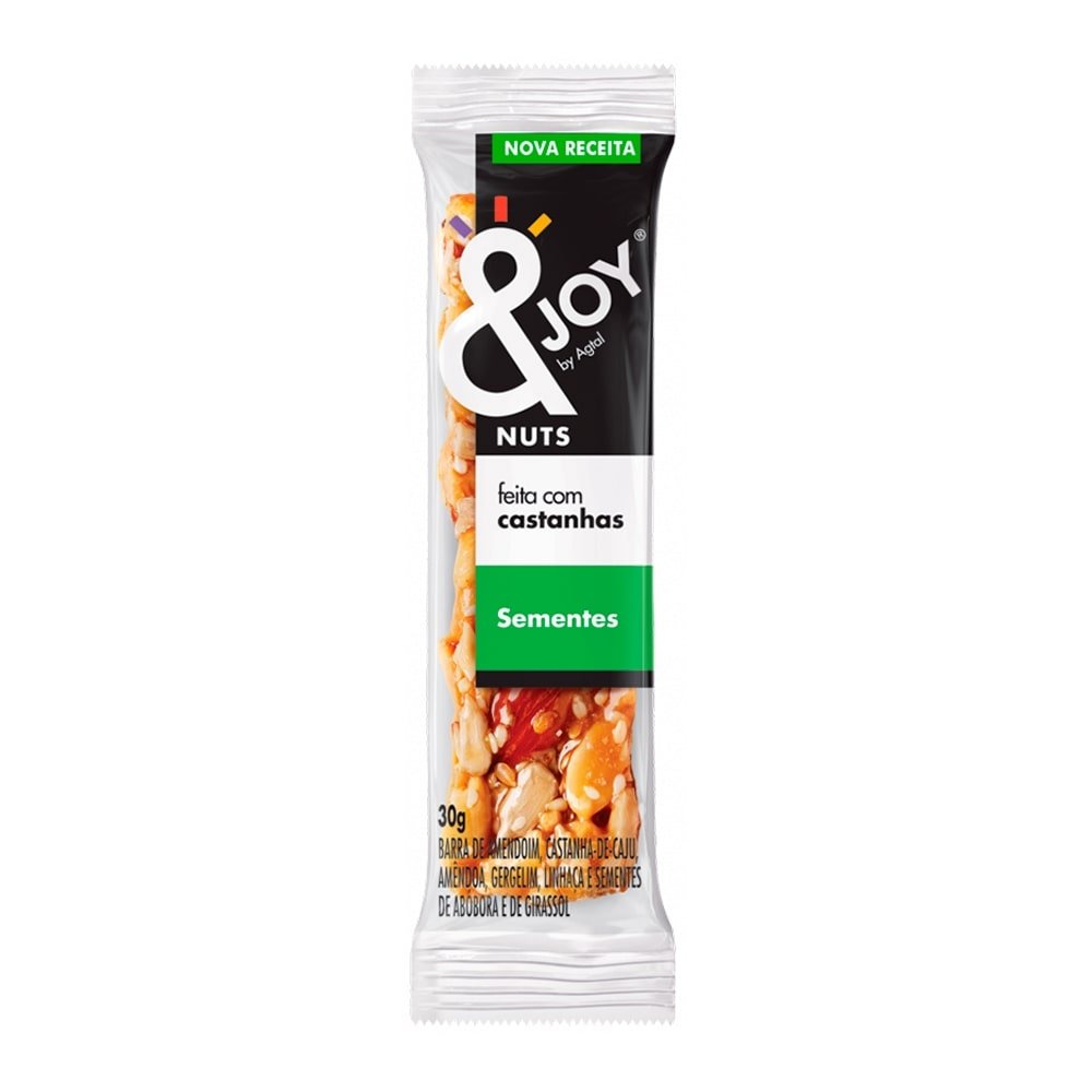 Barra de Cereal Nuts & Joy Sementes 30g Embalagem c/ 12 Unidades