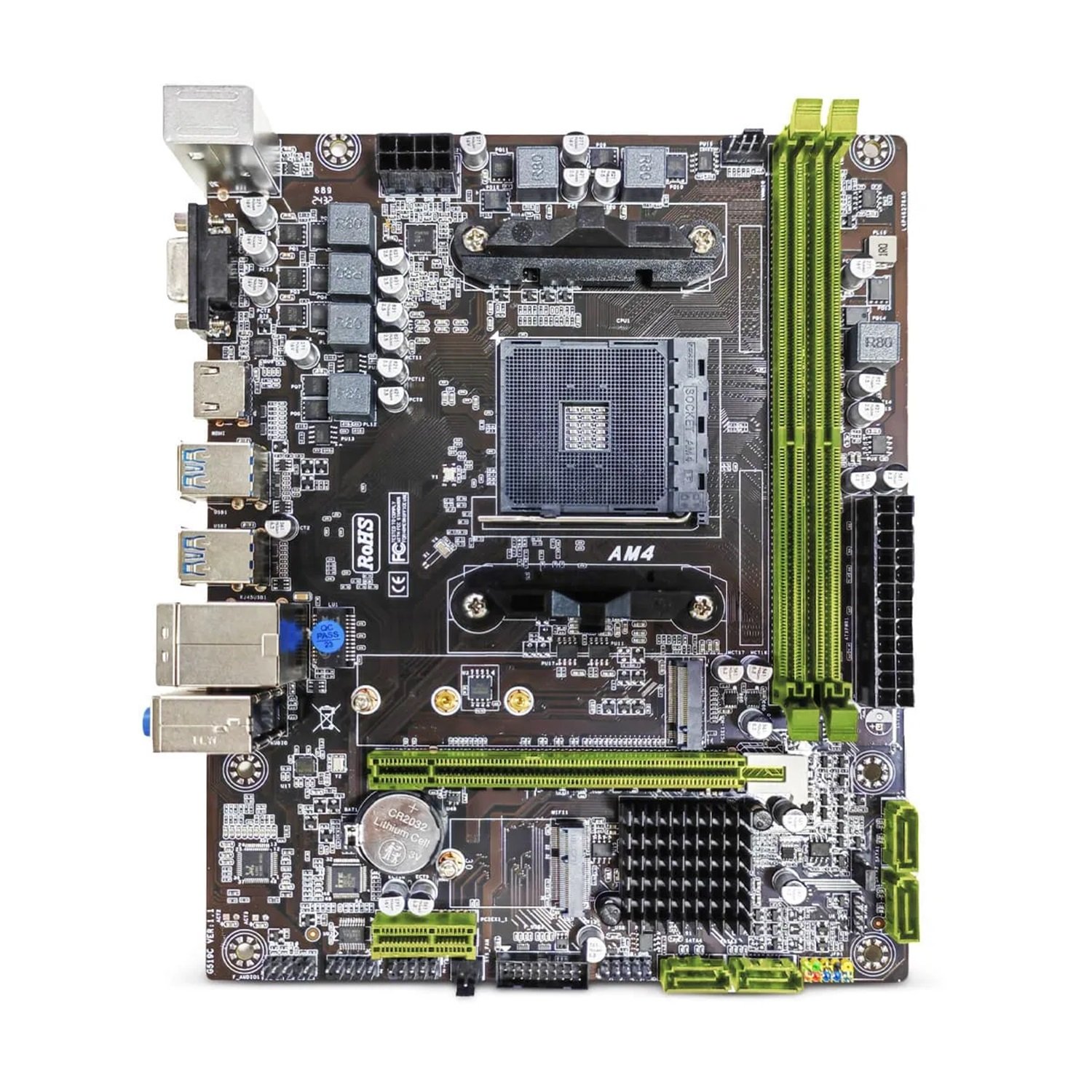 Placa-Mãe Get Amd Ryzen Am4 A320s Ddr4, Suporte Até 5° Geração, M.2 Nvme Sata Iii
