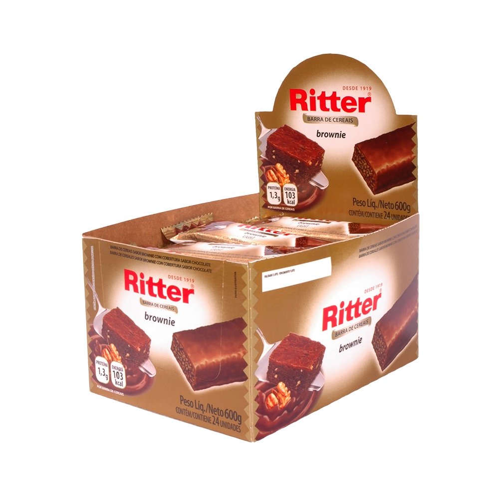 Barra Cereal Ritter Chocolate Branco Brownie 24 Unidades