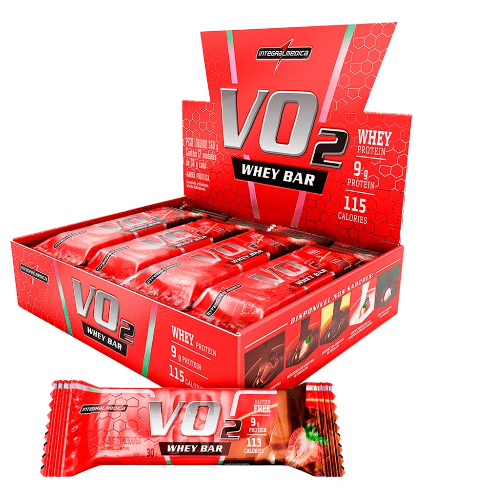 Barra Proteina Vo2 Morango Com 12