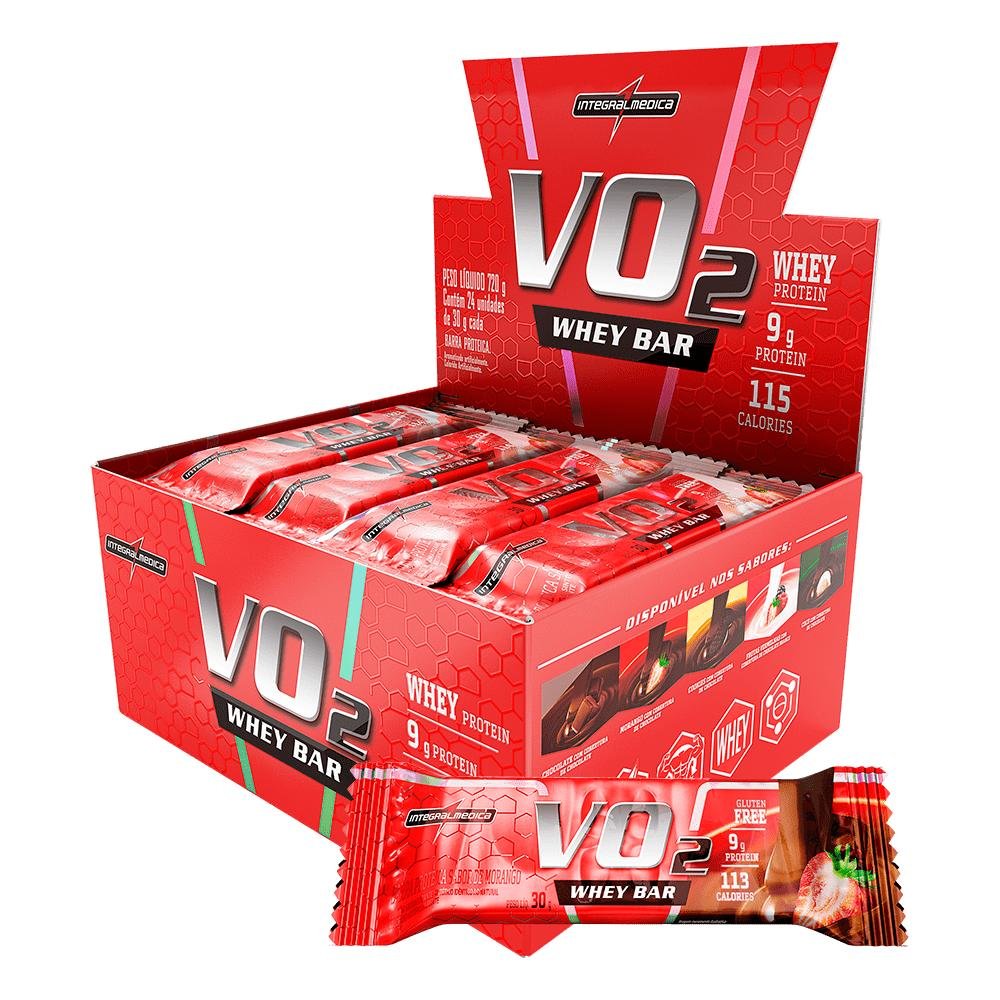 Vo2 Whey Bar 12 Unid Morango - 12Un
