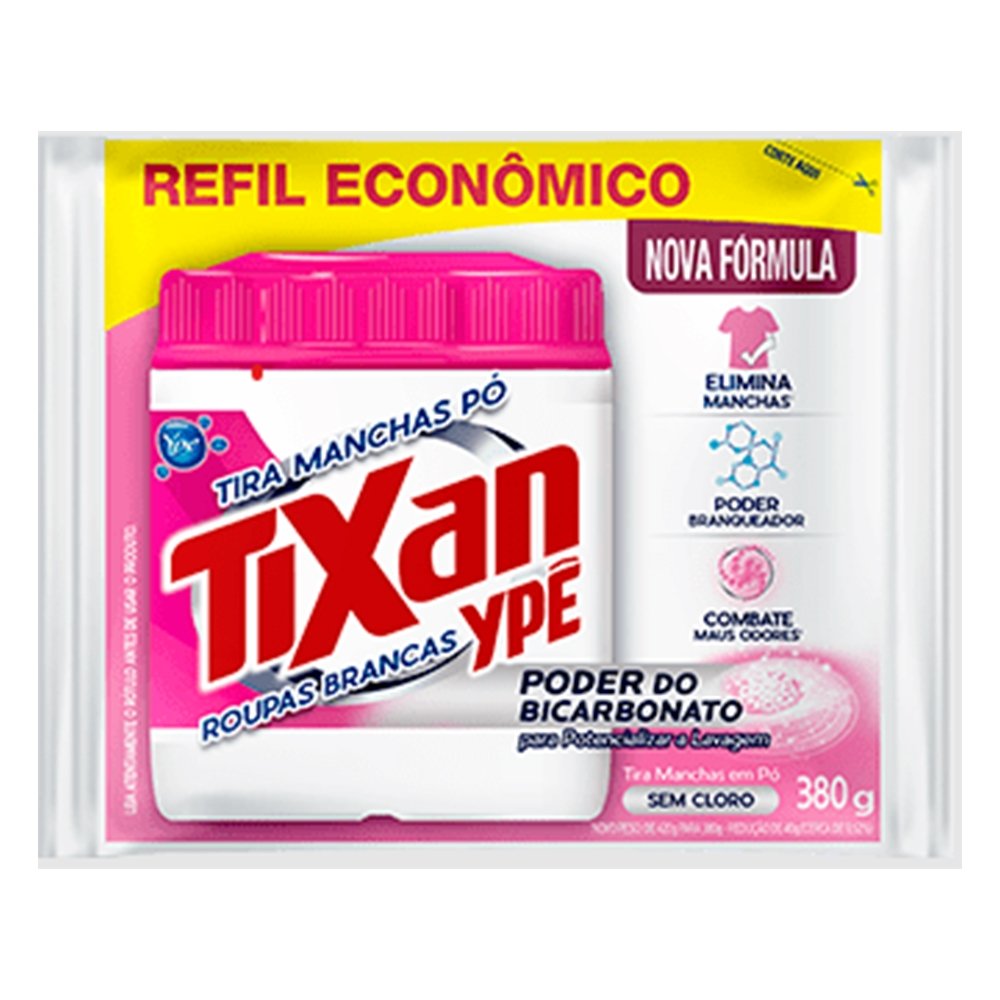 Tira Manchas Tixan Ypê Pó Roupas Brancas Sachê 380g