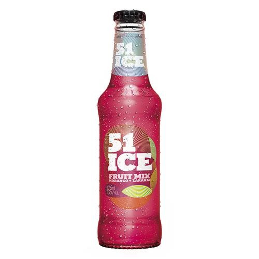 Drink Pronto 51 Ice Fruit Mix Morango+Laranja Garrafa Vidro 275Ml