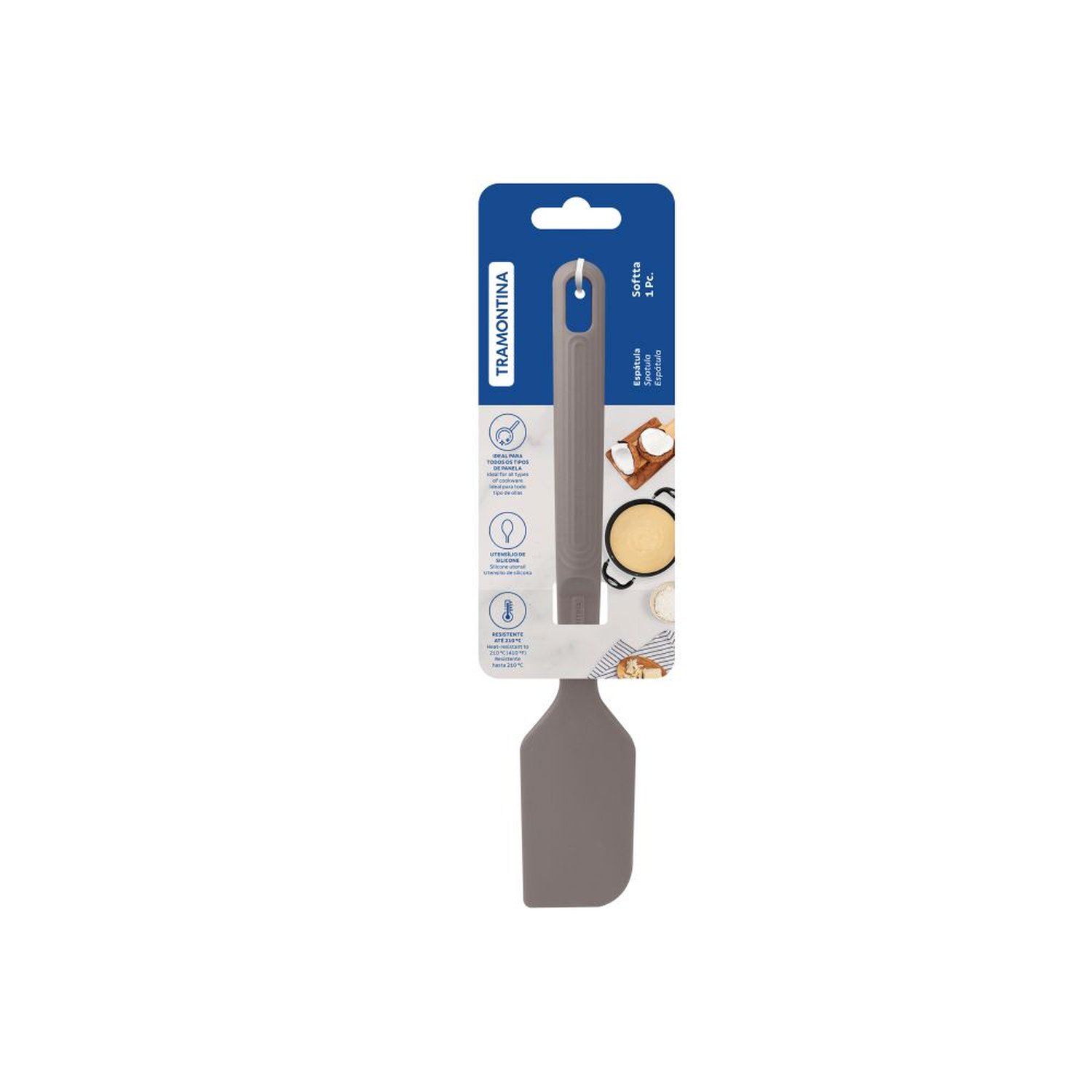 Espátula Silicone 27,3Cm Softta Cinza Tramontina
