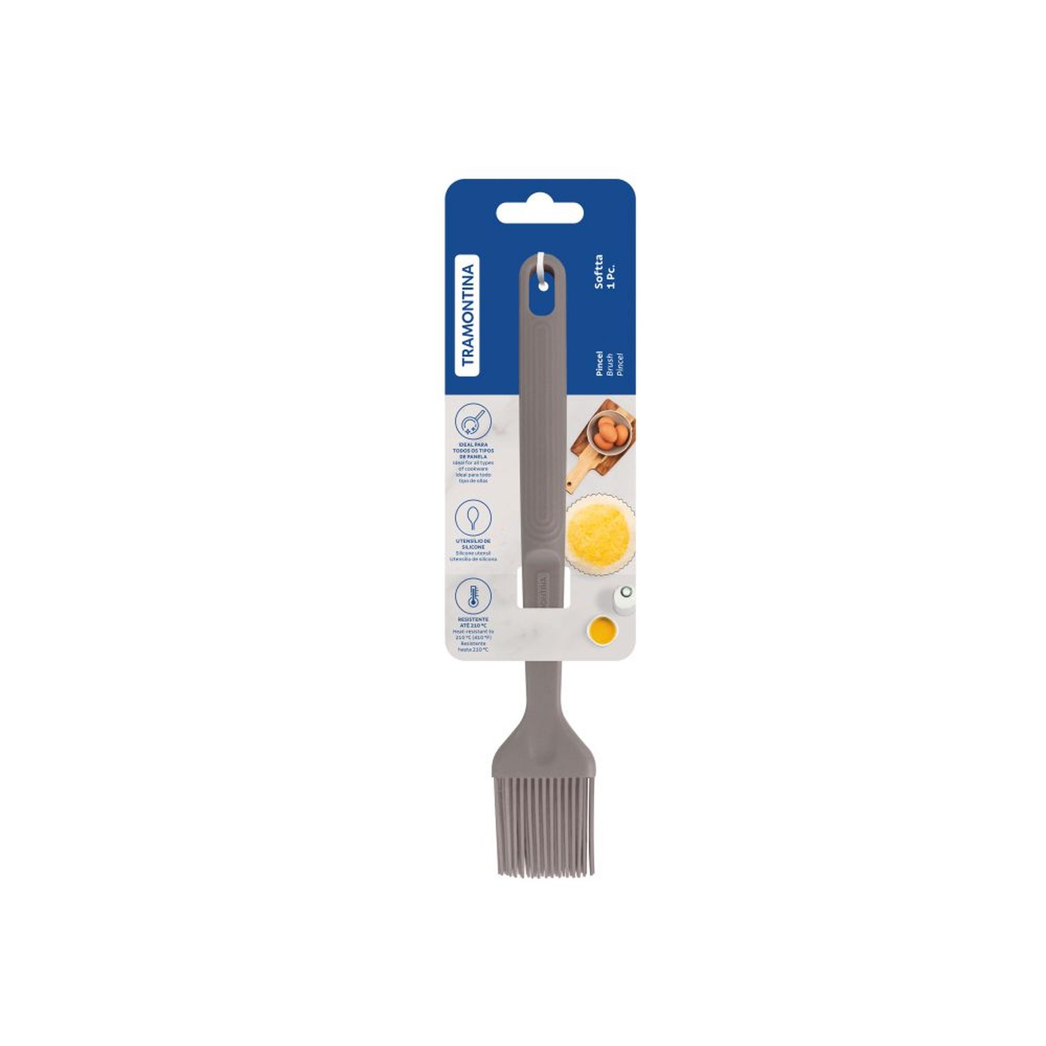 Pincel Silicone 26Cm Softta Cinza Tramontina
