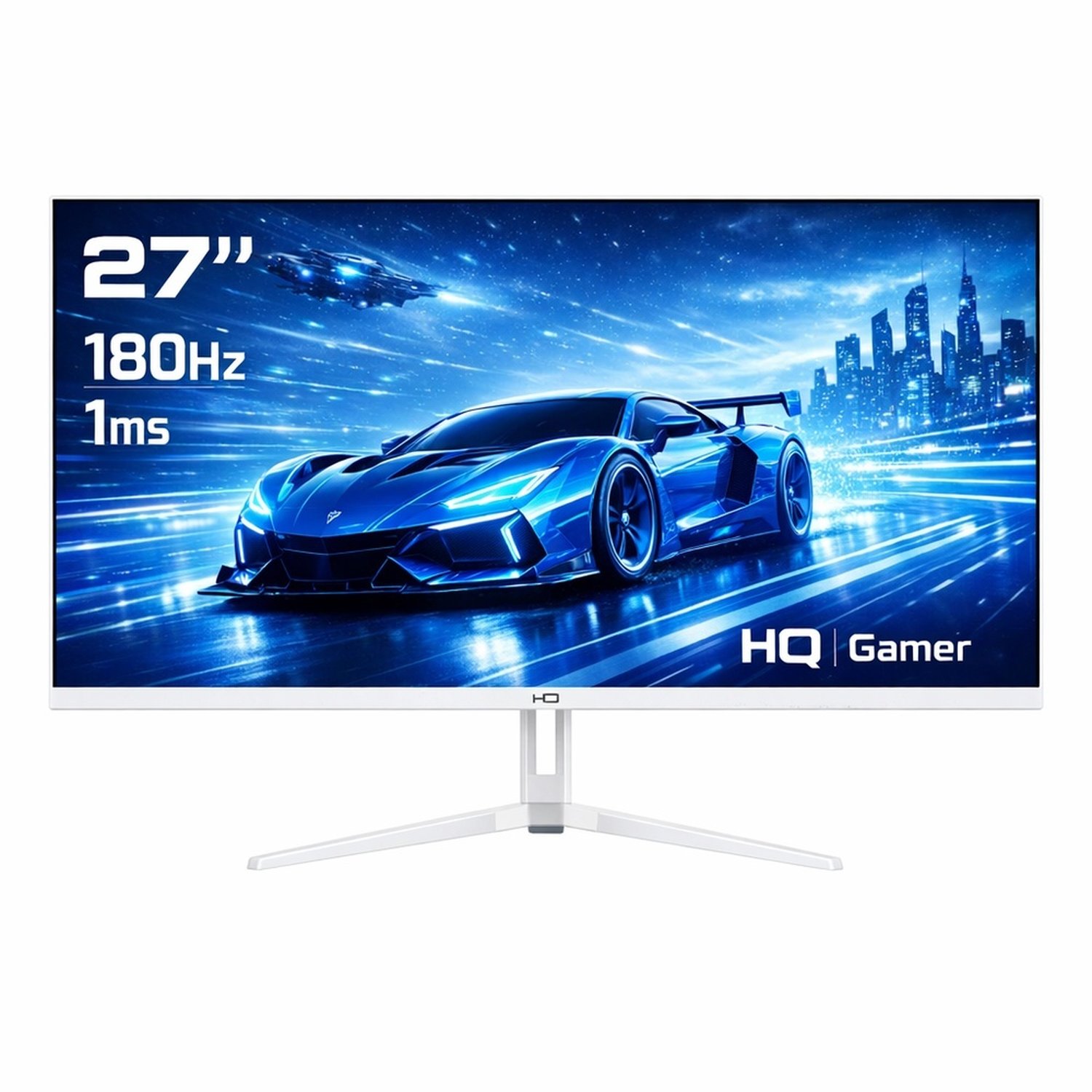 Monitor Gamer Hq 27" Branco Curvo 1Ms, 200Hz, Amd Freesync, Full Hd, Hdmi, Dp, Frameless Hqw27c200
