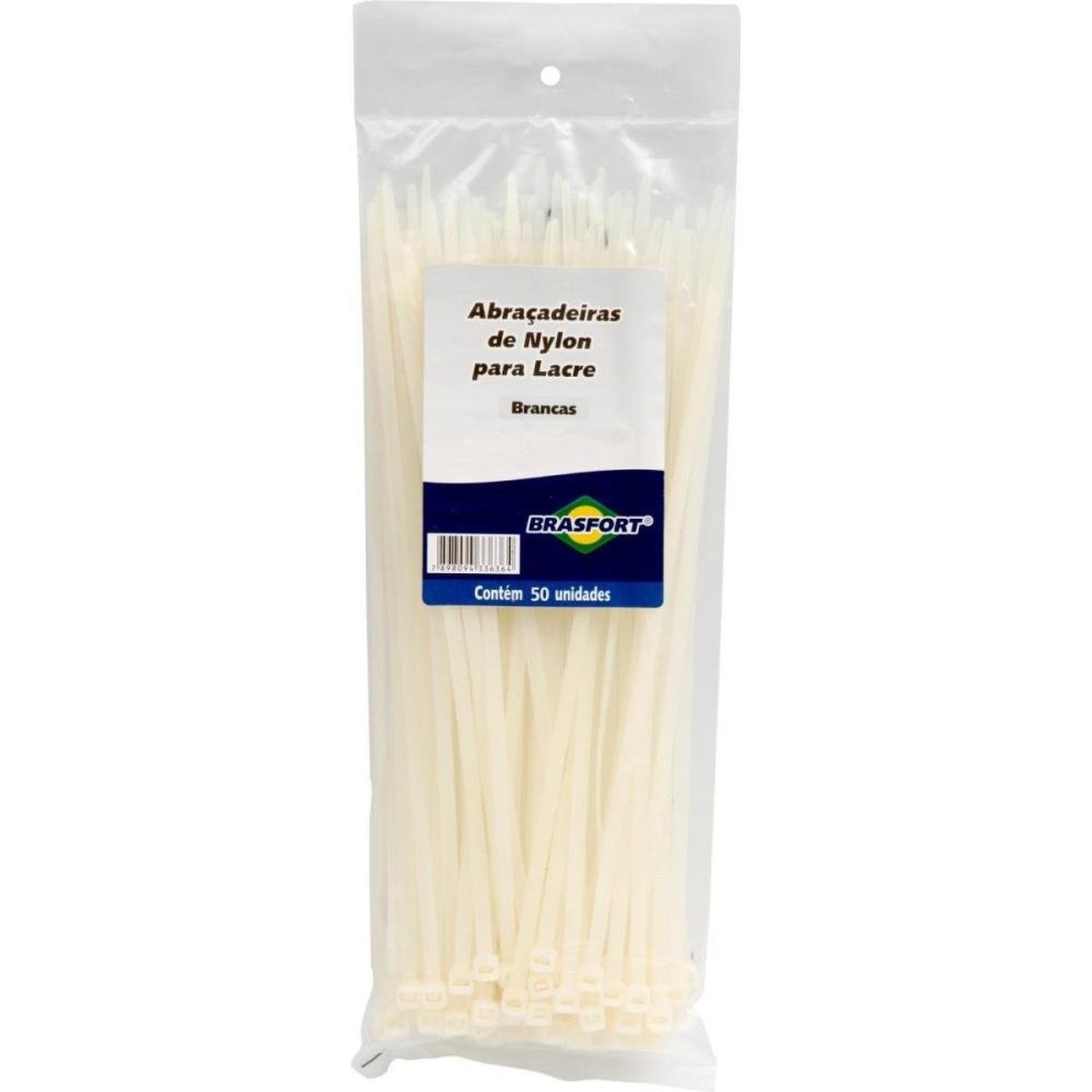 Abraçadeira Nylon 7,6X250mm Branca Brasfort Un.Venda: Mva/50