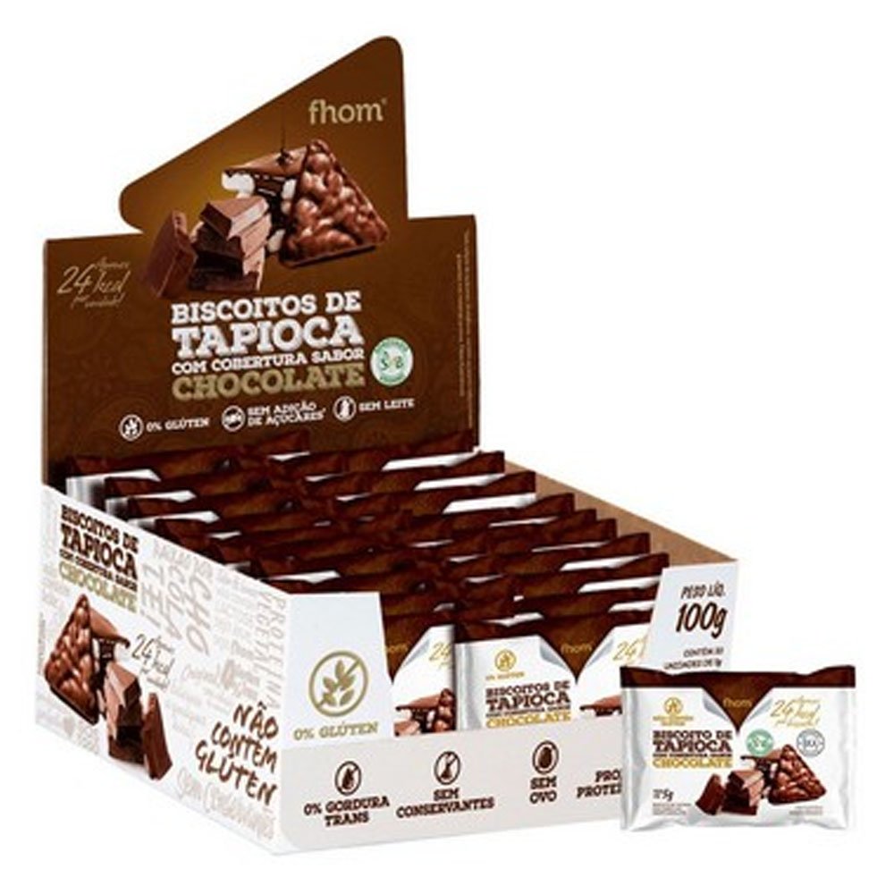 Biscoito de Tapioca com Chocolate Display (Emb. contem 20 und. de 5g)