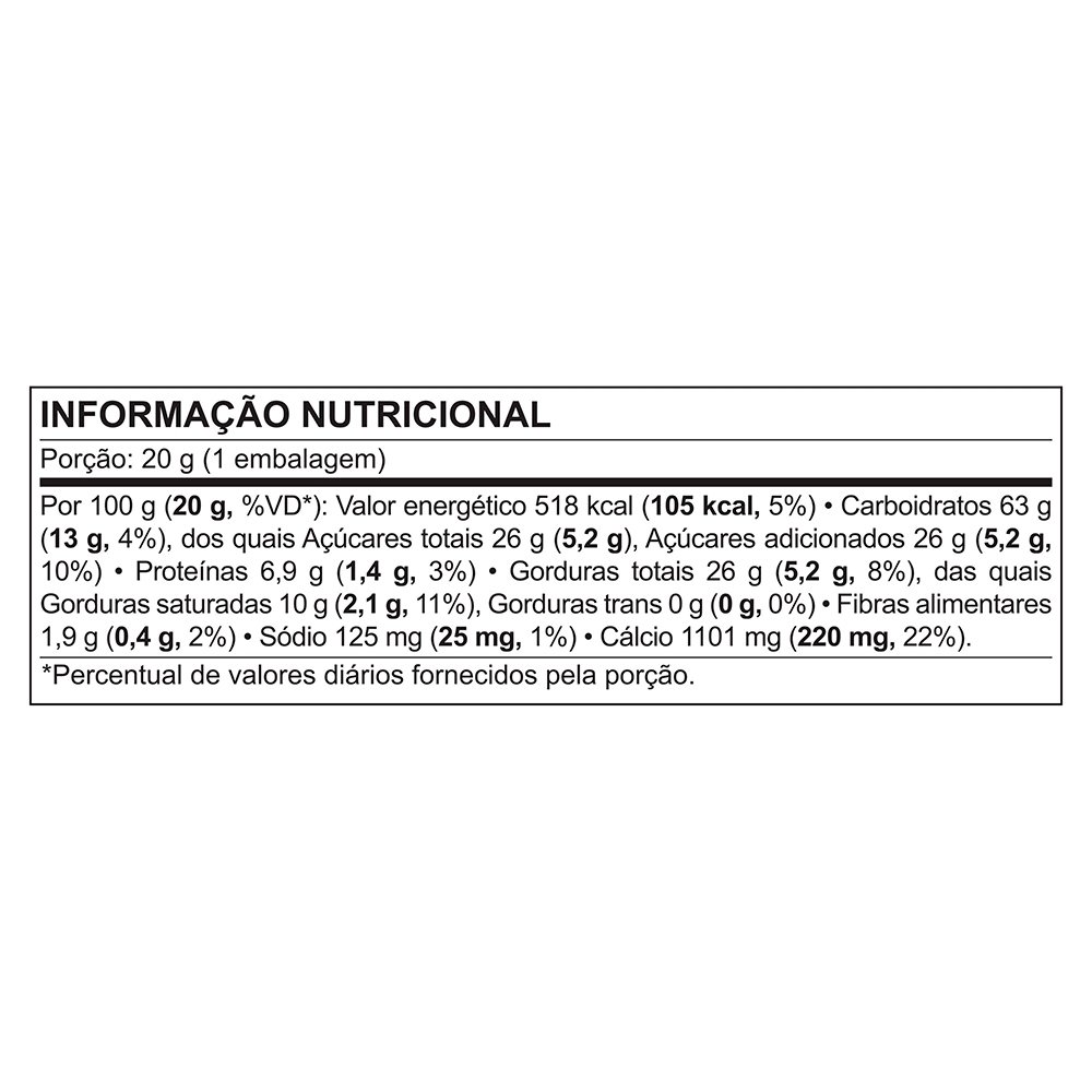 Biscoito Wafer Passatempo Chocolate Pacote 20g - Embalagem com 28 Unidades