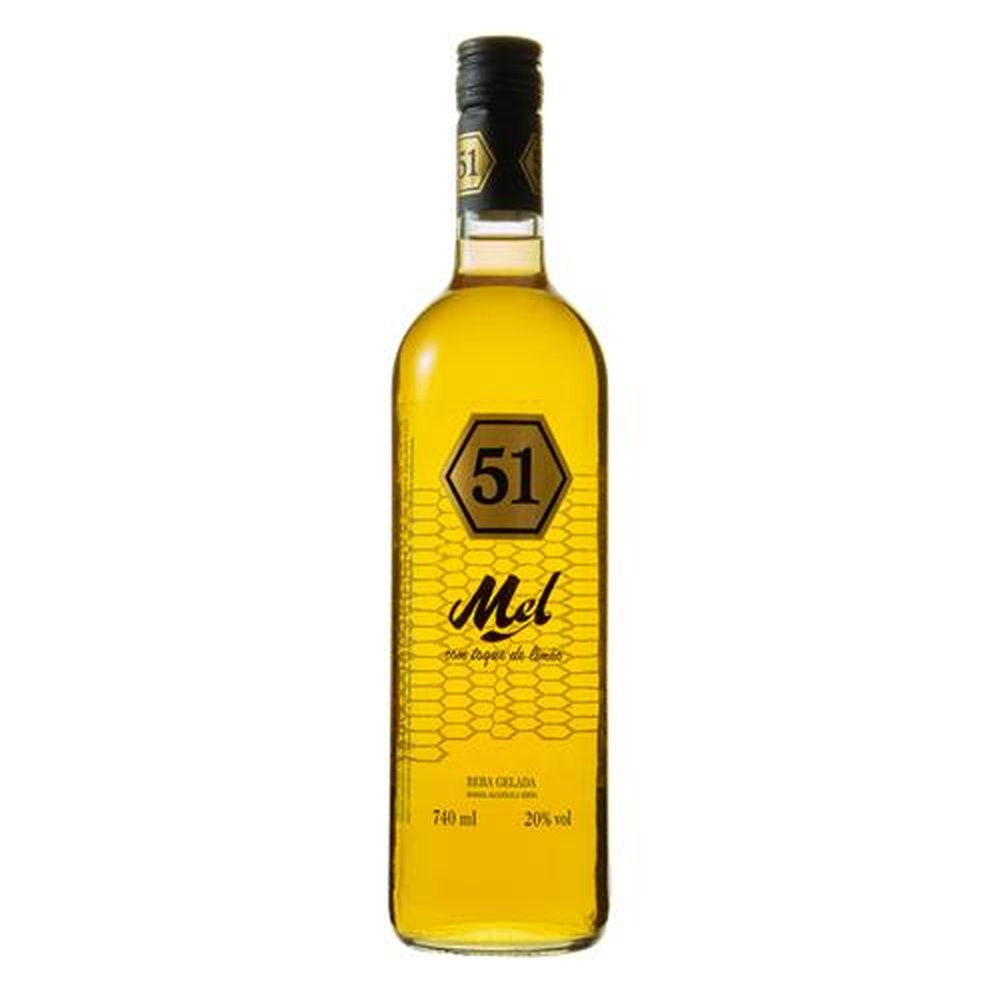 Cachaca 51 Mel 740ml - Caixa com 6 Unidades