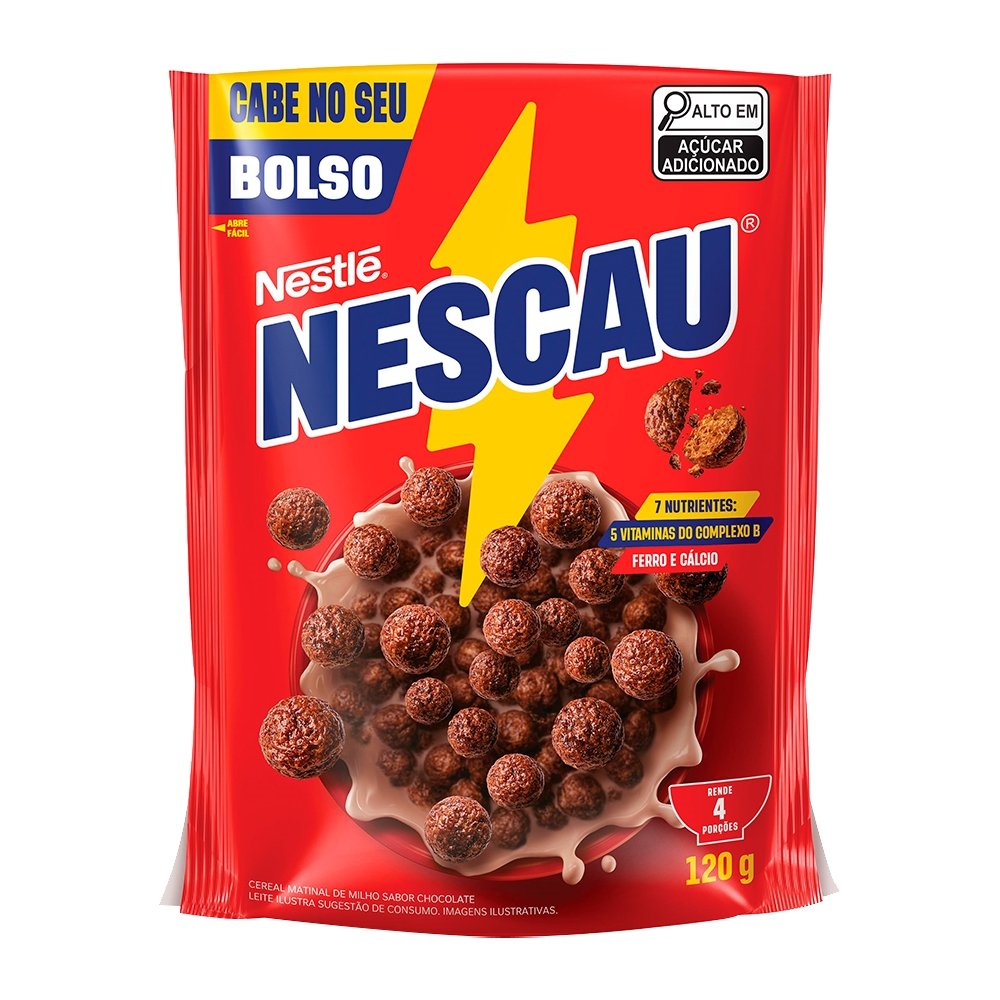 Cereal Nestlé Nescau Matinal Sachê 120g - Embalagem com 20 Unidades