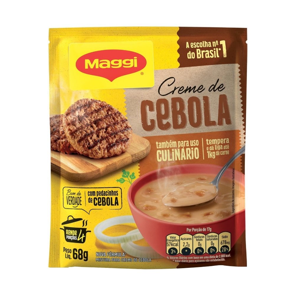 Creme De Cebola Maggi Sachê 68g - Embalagem com 12 Unidades