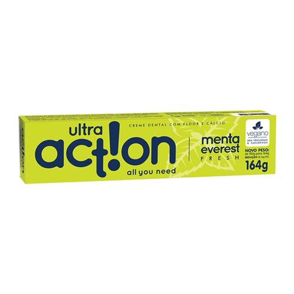 Creme Dental Vegano Ultra Action Menta Everest, 164gr