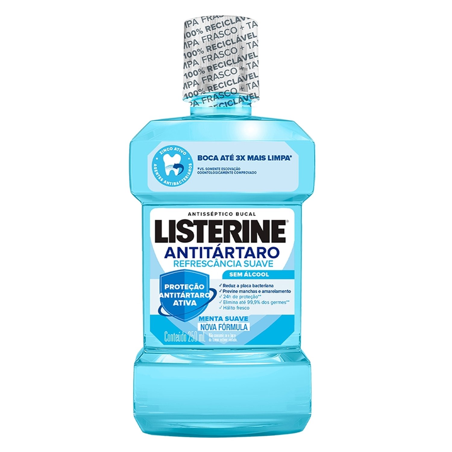 Enxaguante Bucal Listerine Antitartaro Refrescância Suave Zero Álcool 250ml