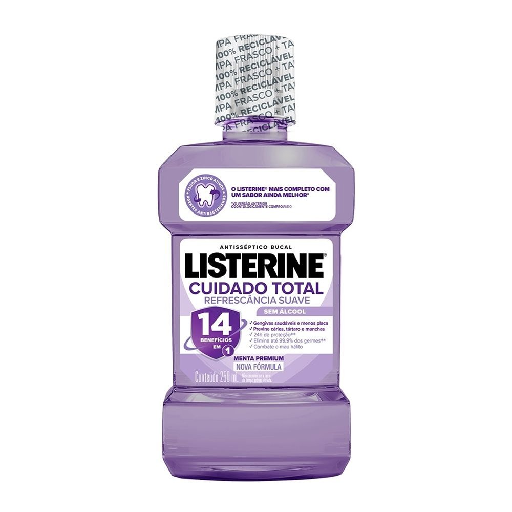 Enxaguante Bucal Listerine Cuidado Total Zero Álcool 250ml