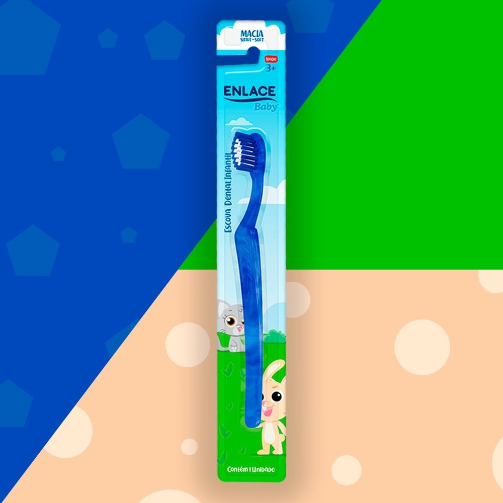 Escova Dental Enlace Infantil Macia - Embalagem com 12 Unidades