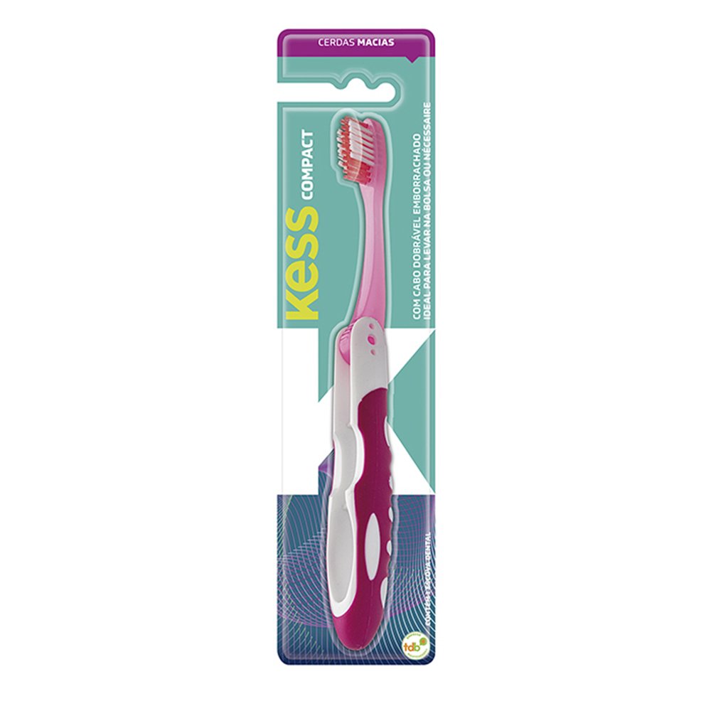 Escova de Dente Kess Compact Plus Dobravel Macia