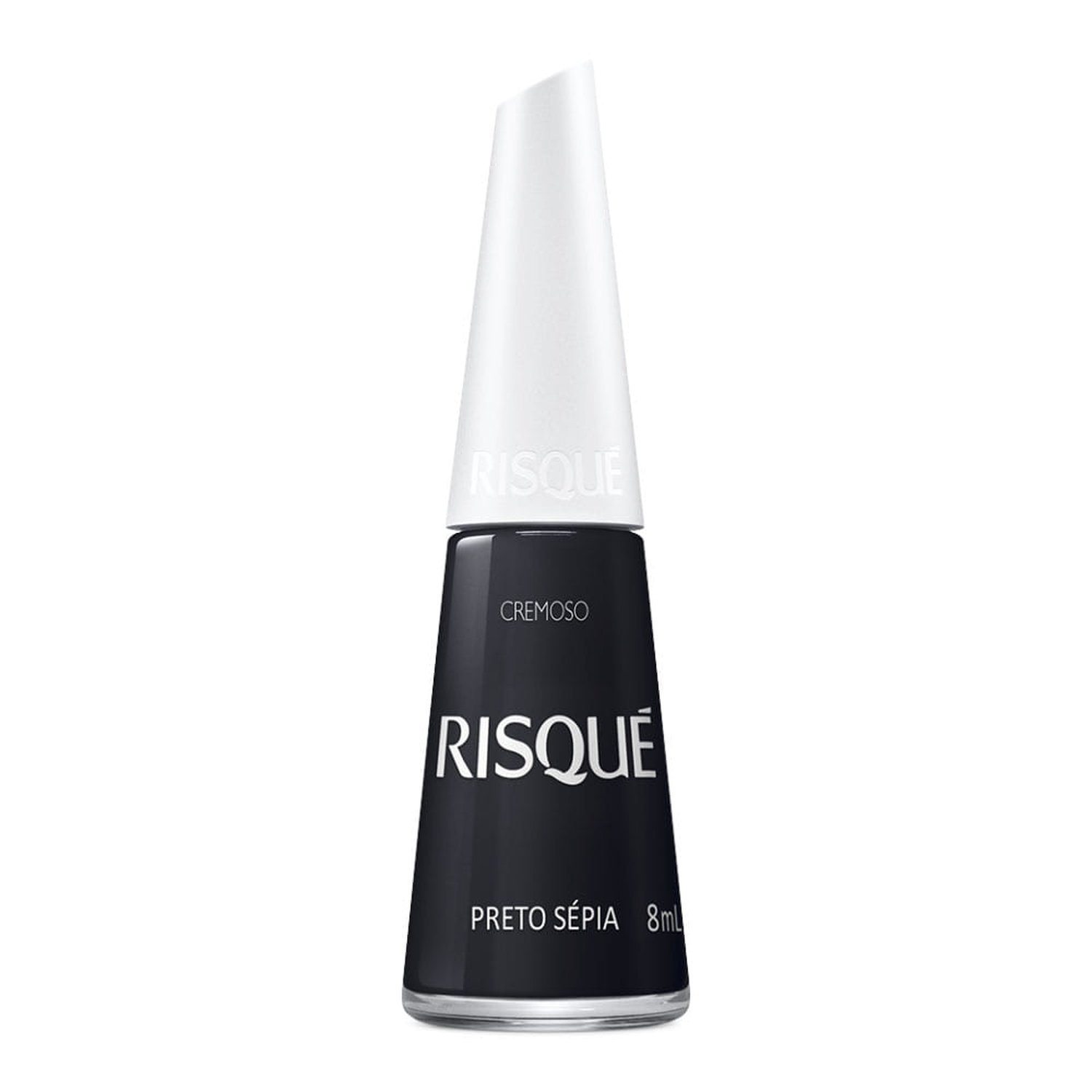 Esmalte Risque 8Ml Preto Sepia Cremoso Com 6