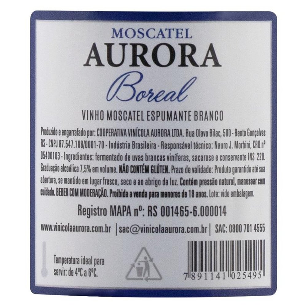 Espumante Aurora Mini 187ml Branco Moscatel