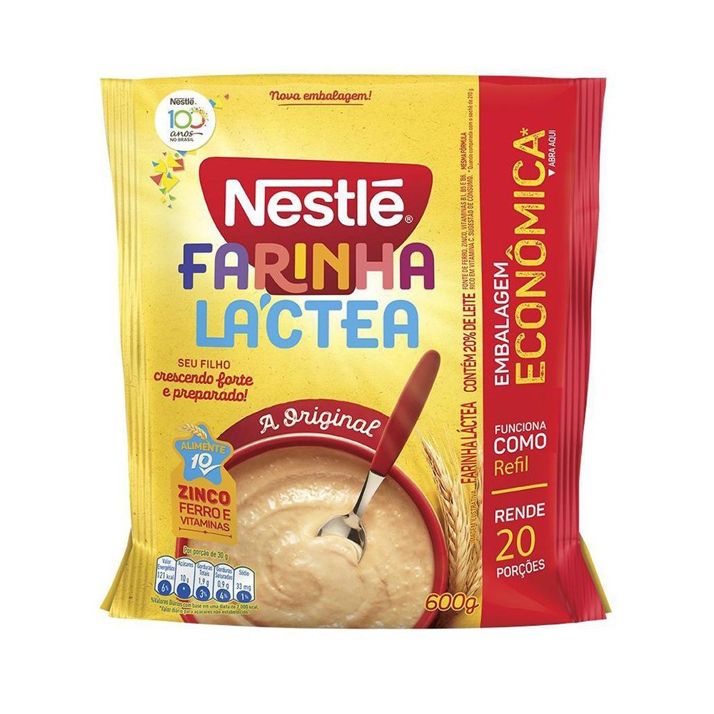 Farinha Láctea Nestlé Tradicional 600g - Embalagem com 9 Unidades