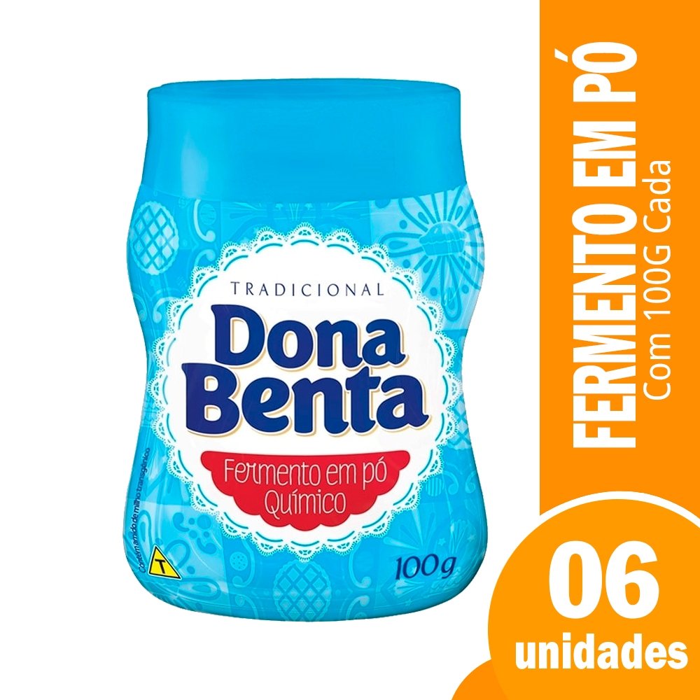 Fermento em Pó Dona Benta 100g - Embalagem com 6 Unidades