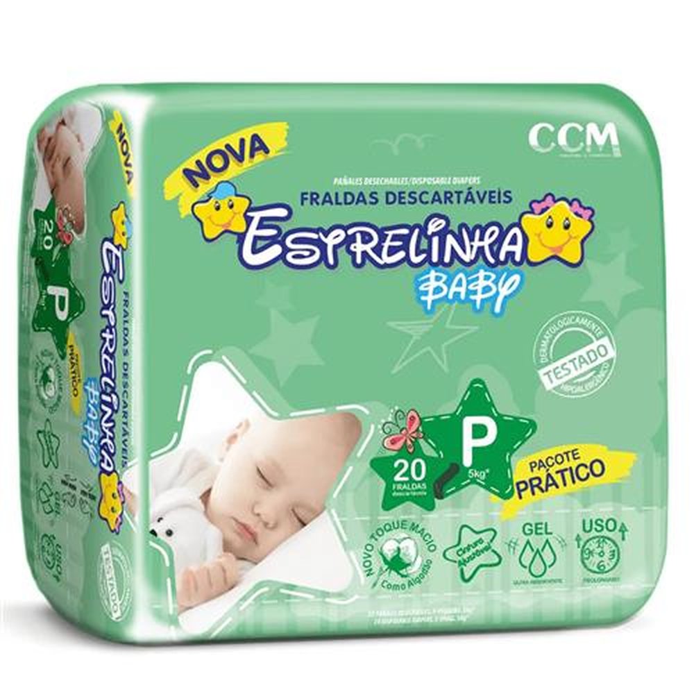 Fralda Estrelinha Baby Pratica P 20 Unidades