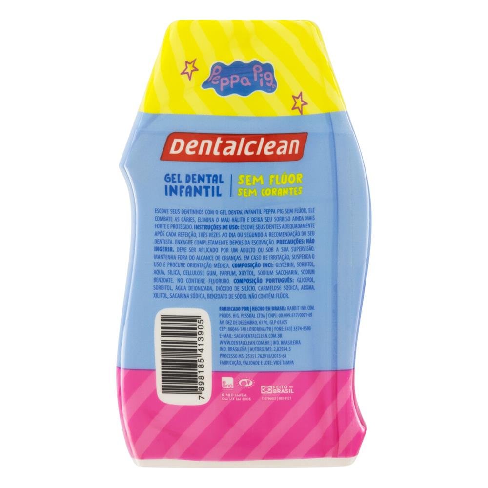 Gel Dental Infantil sem Flúor Mix de Frutas Peppa Pig Dentalclean Frasco 100g