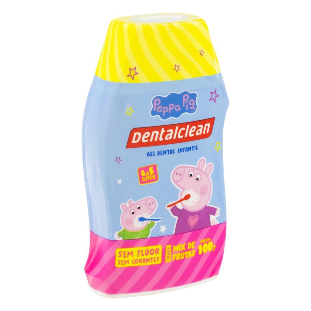 Gel Dental Infantil sem Flúor Mix de Frutas Peppa Pig Dentalclean Frasco 100g