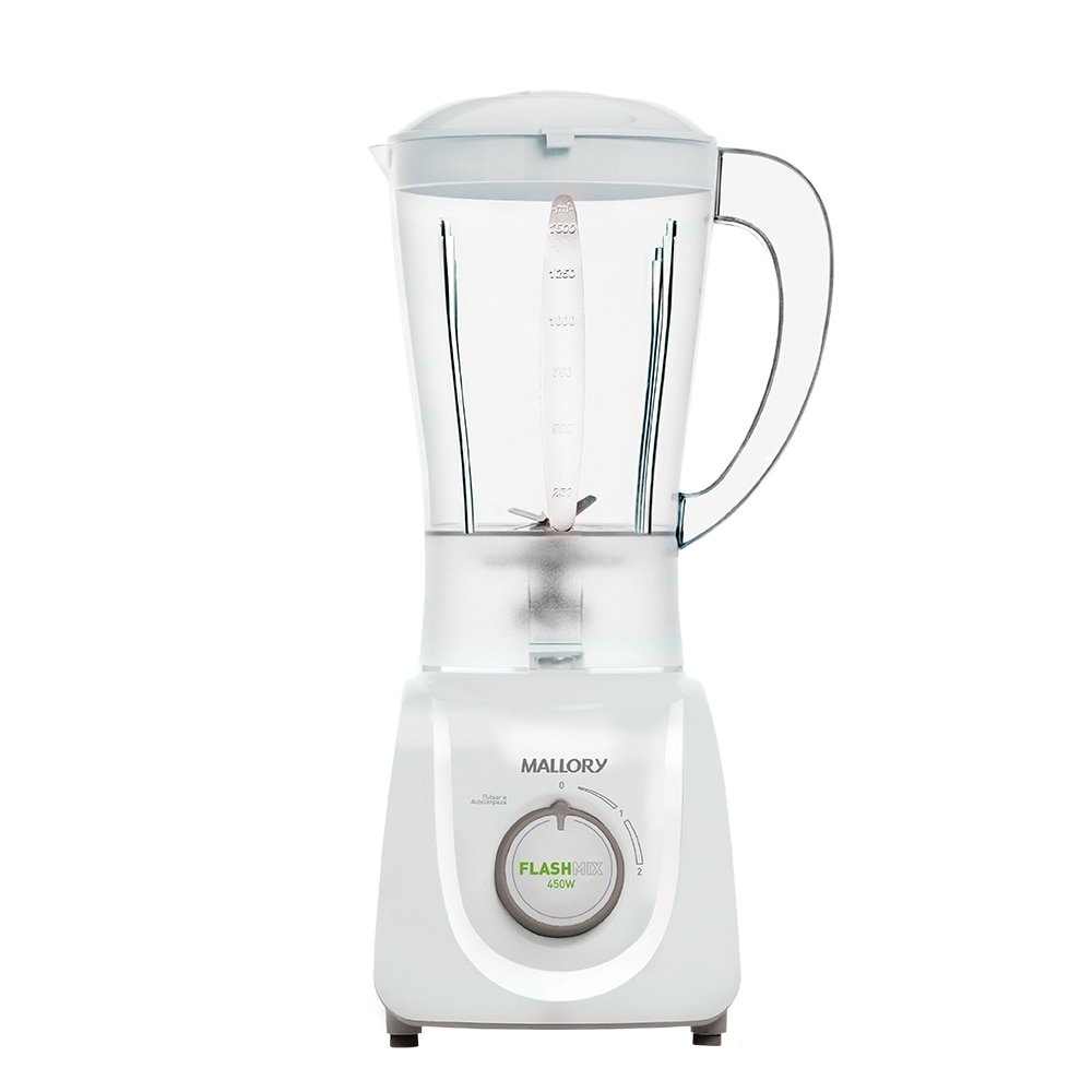Liquidificador Mallory Flash Mix - Copo de Acrílico, 2 Velocidades + Pulsar, 450W, Branco, 220V