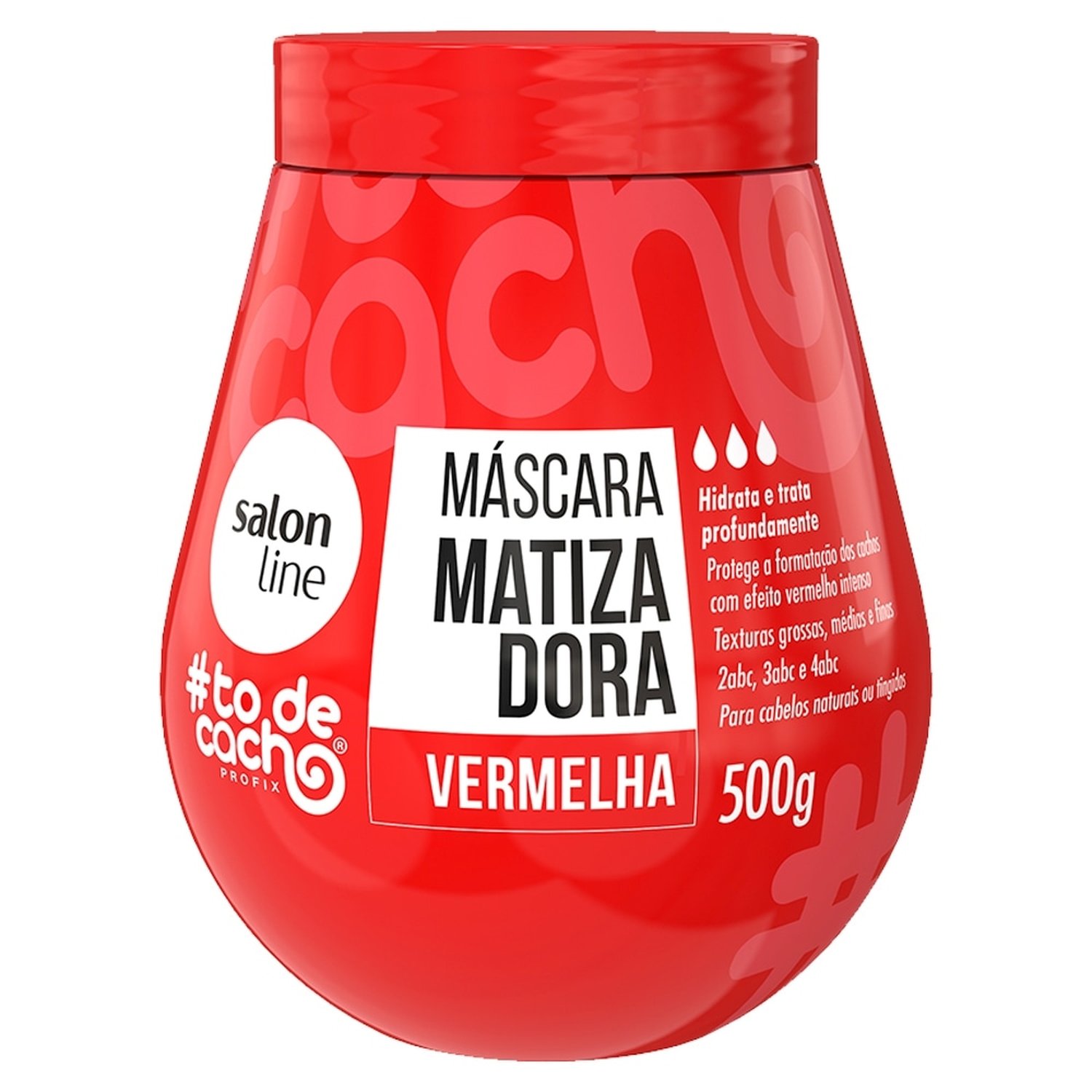 Máscara Hidratação Salon Line Tô de Cachos Matizadora Vermelha 500g