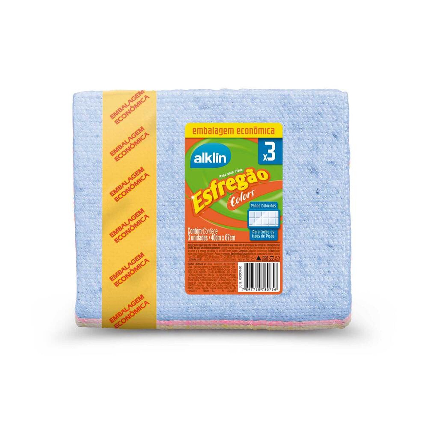Pano Para Piso 40X67 Colors Com 3 Unidades - Marca Alklin