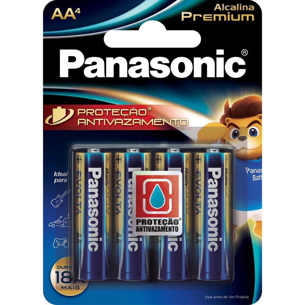 Pilha Alcalina Premium Panasonic Aa Pequena 04 Unidades Lr6egr/4b96