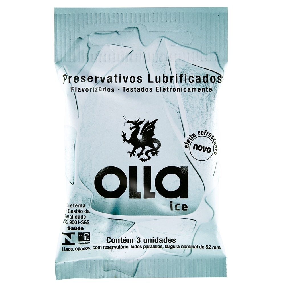 Preservativo Lubrificado Ice - 3 unidades - Olla