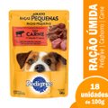 Ração Úmida para Cachorro Pedigree Premium Adulto Raças Pequenas Sachê Carne 100g - Embalagem com 18 Unidades