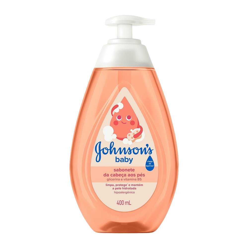 Sabonete Líquido Johnson Baby Glicerina Cabeça aos Pés 400ml