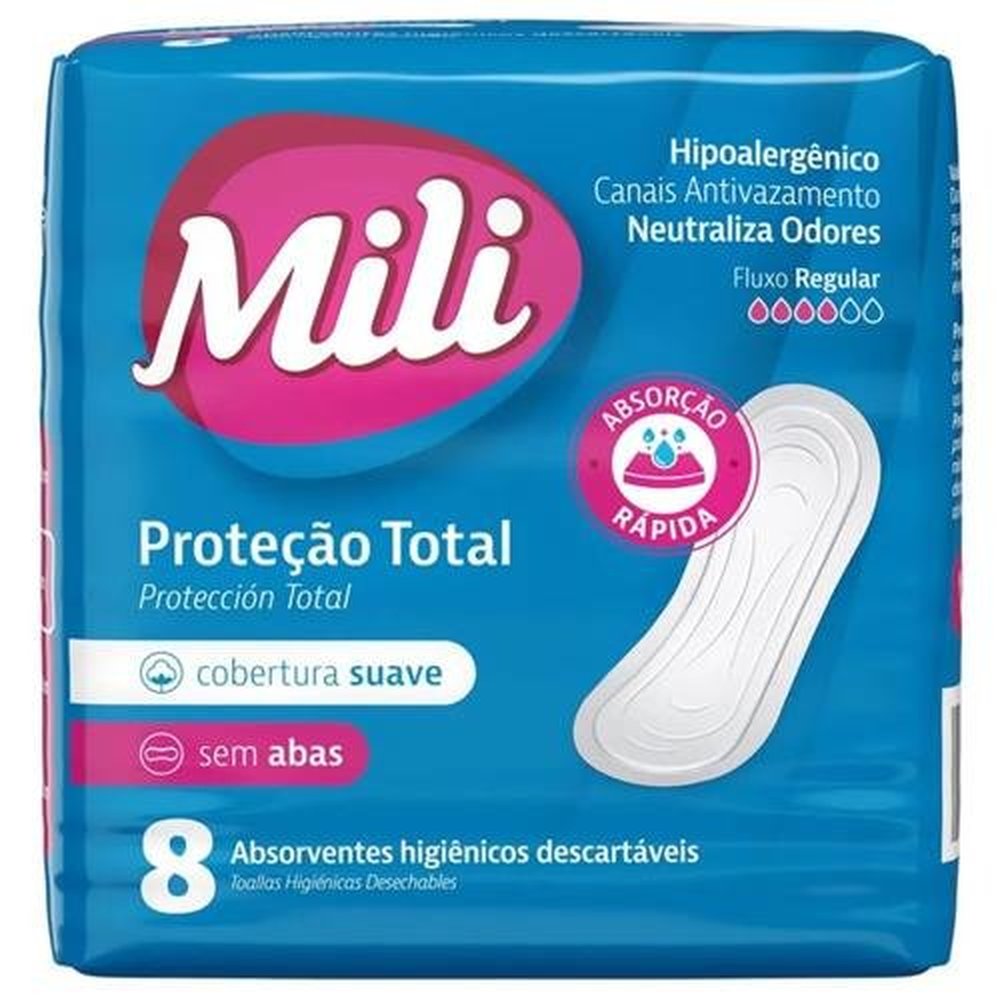 Absorvente Mili Sem Abas Suave 24X8 Protecao Total