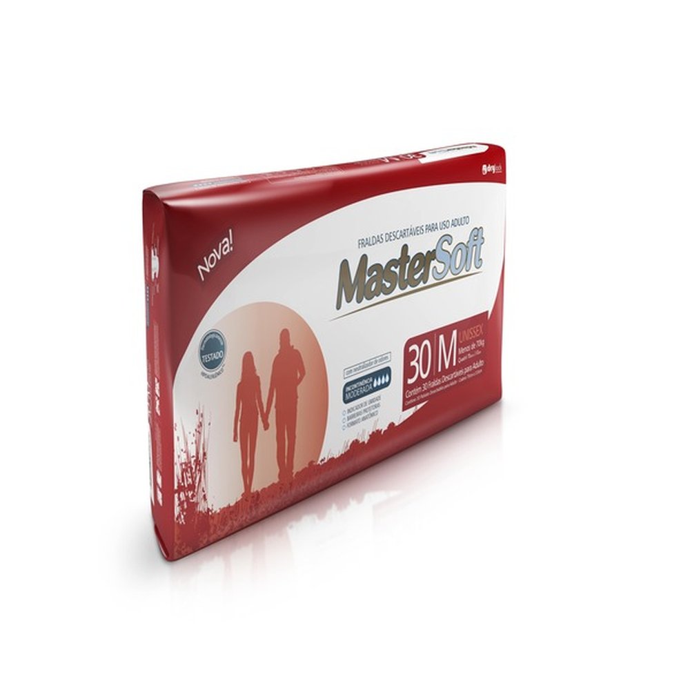 Fralda Geriatrica Mastersoft Regular M 30 Unidade