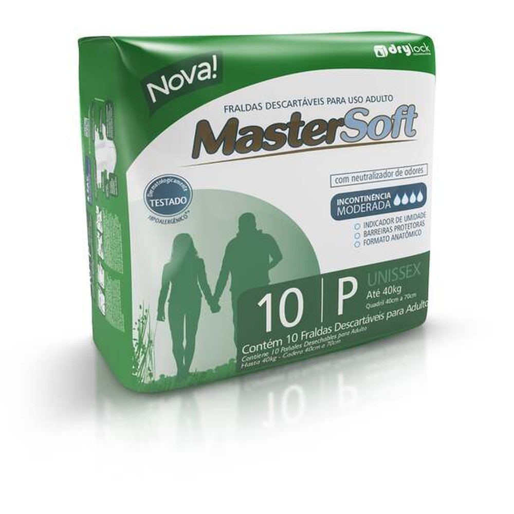 Fralda Mastersoft Tamanho P Com 10 Unidades