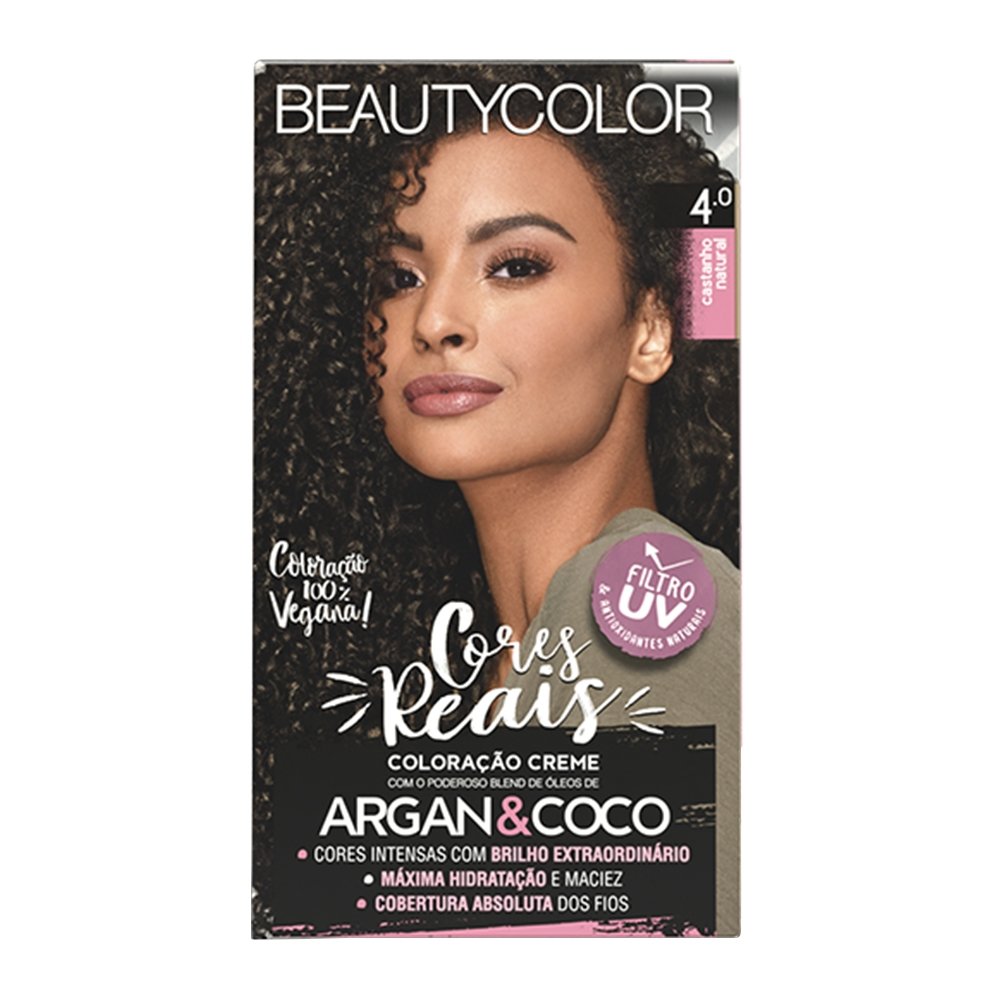 Tintura Beauty Color Creme Kit 4.0 Castanho Natural