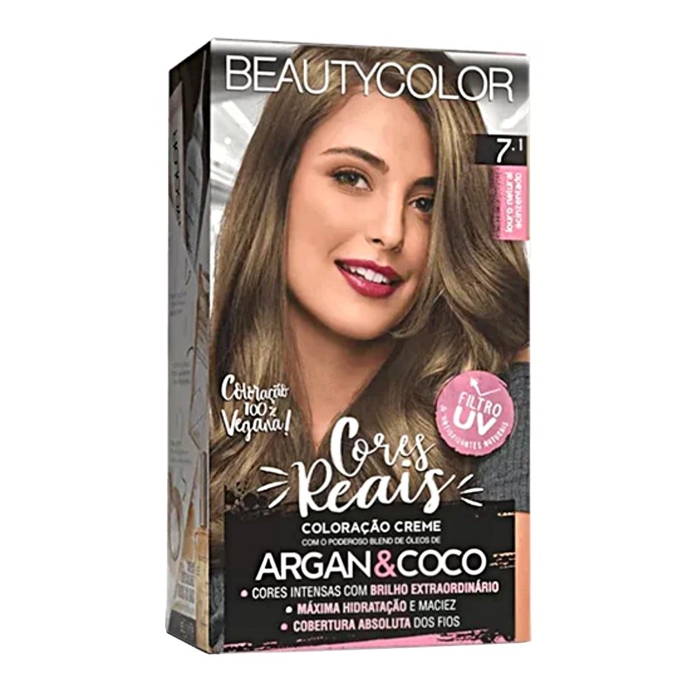 Kit Tintura BeautyColor Creme 7.1 Loura Natural Acinzentado