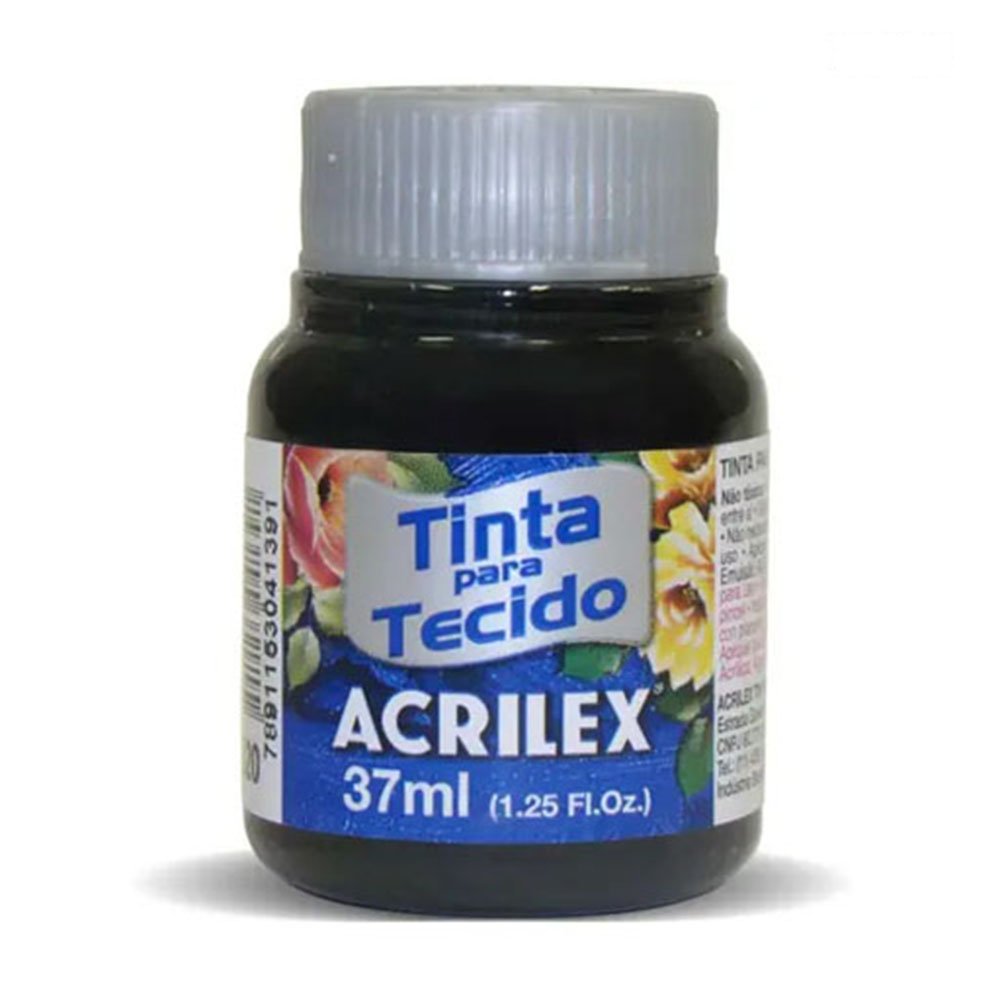 Tinta Tecido Fosco 37ml Preto Acrilex