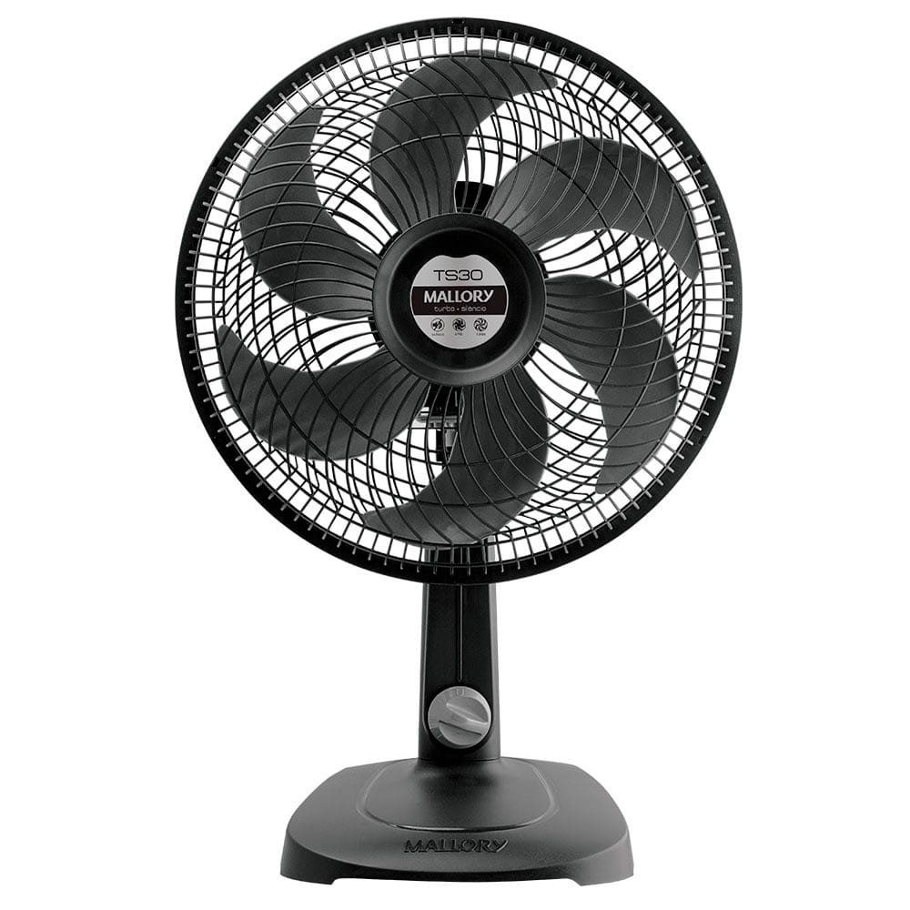 Ventilador de Mesa Mallory TS30, 30cm, 3 Velocidades, Preto, 220V