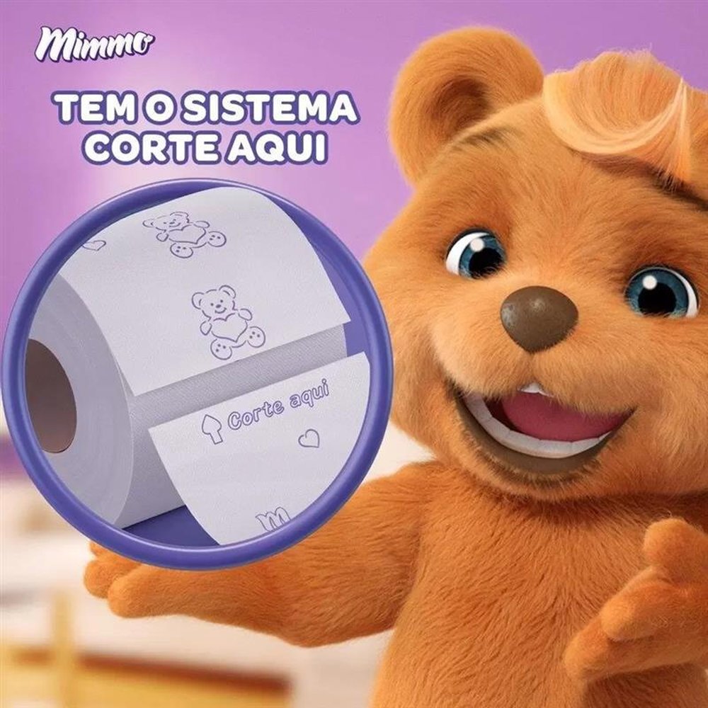Papel Higiênico Mimmo Folha Dupla Neutro 30 metros (Pct contém 12 rolos)