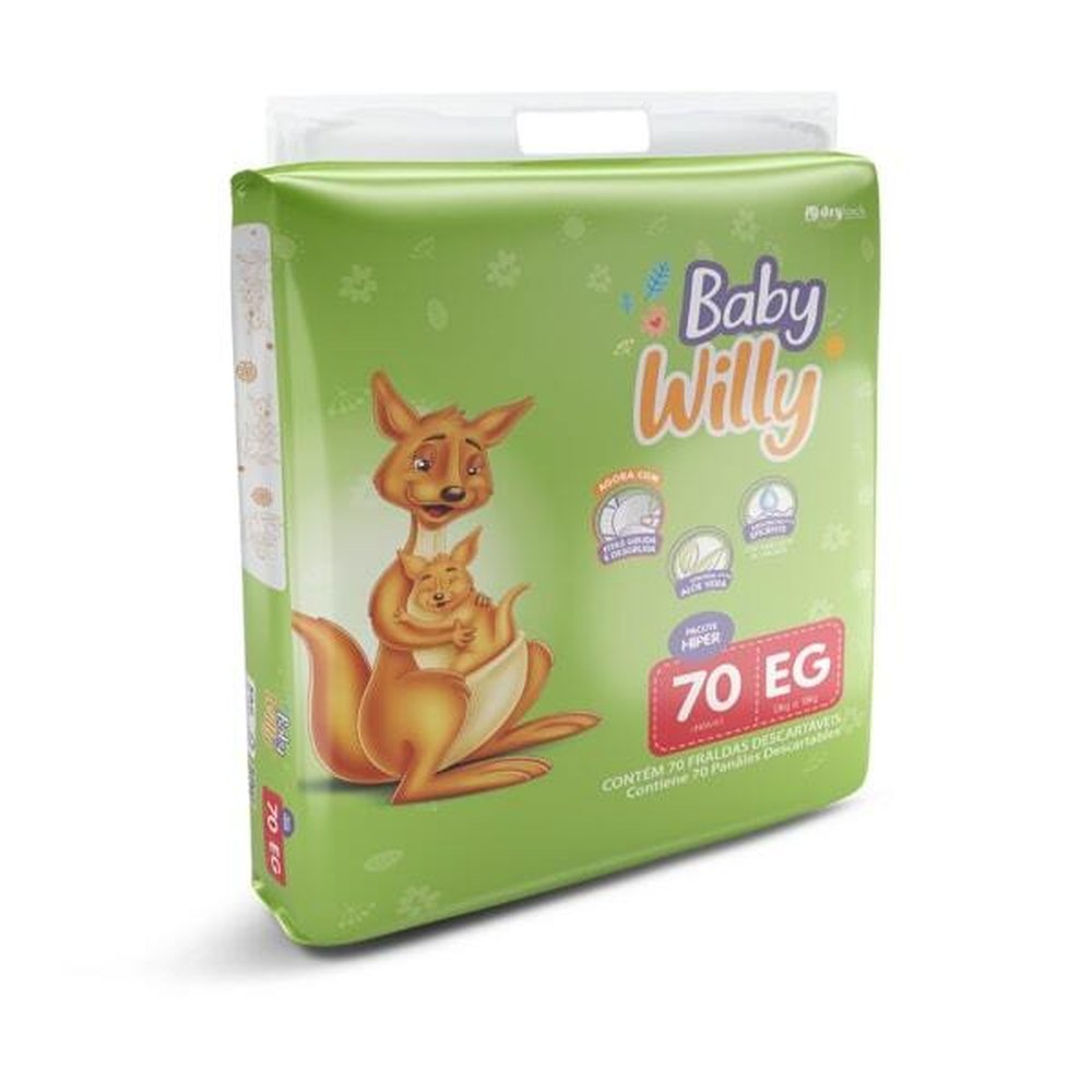 Fralda Baby Willy Kids Hiper Eg 1x70