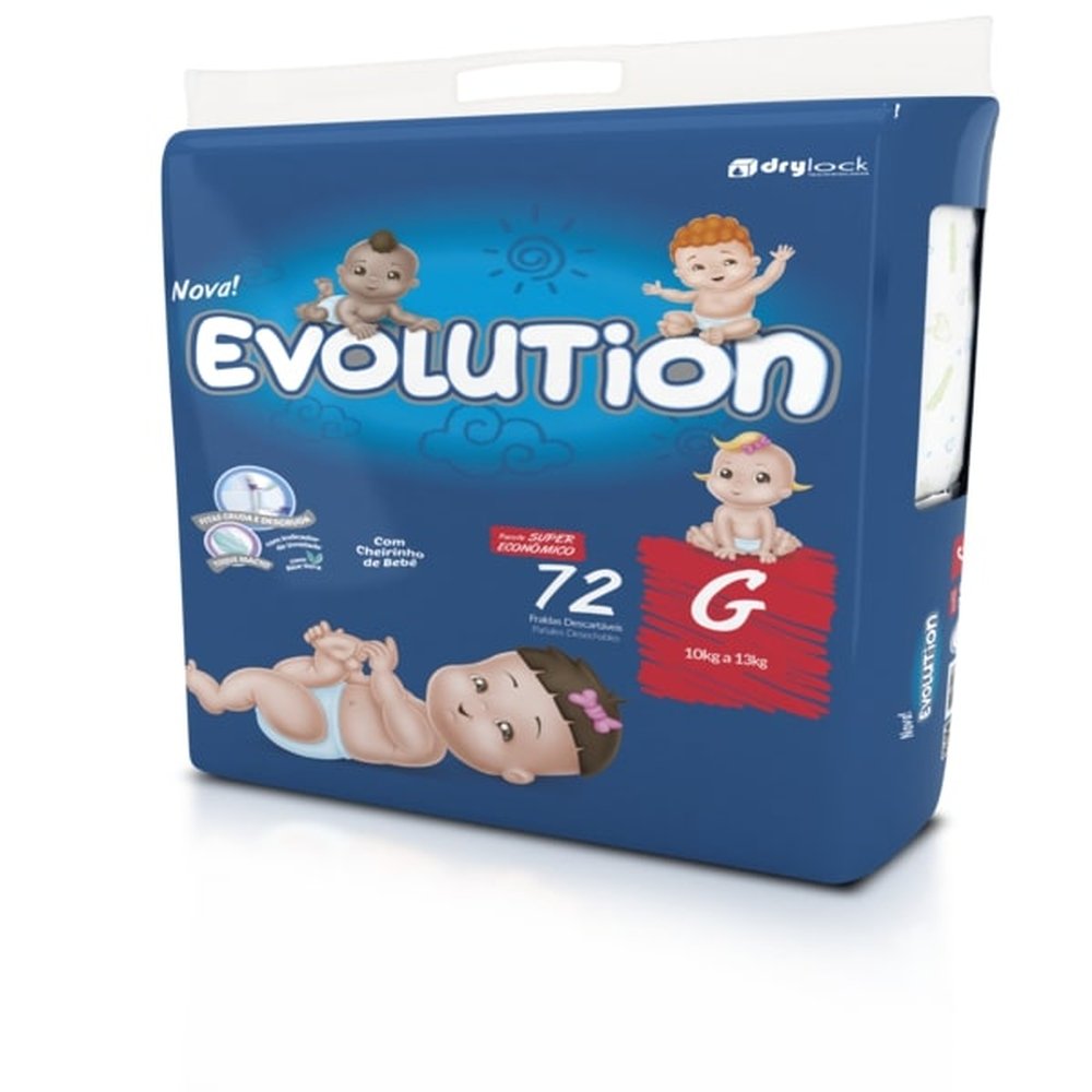 Fralda Evolution Super Economica G com 72 Unidades