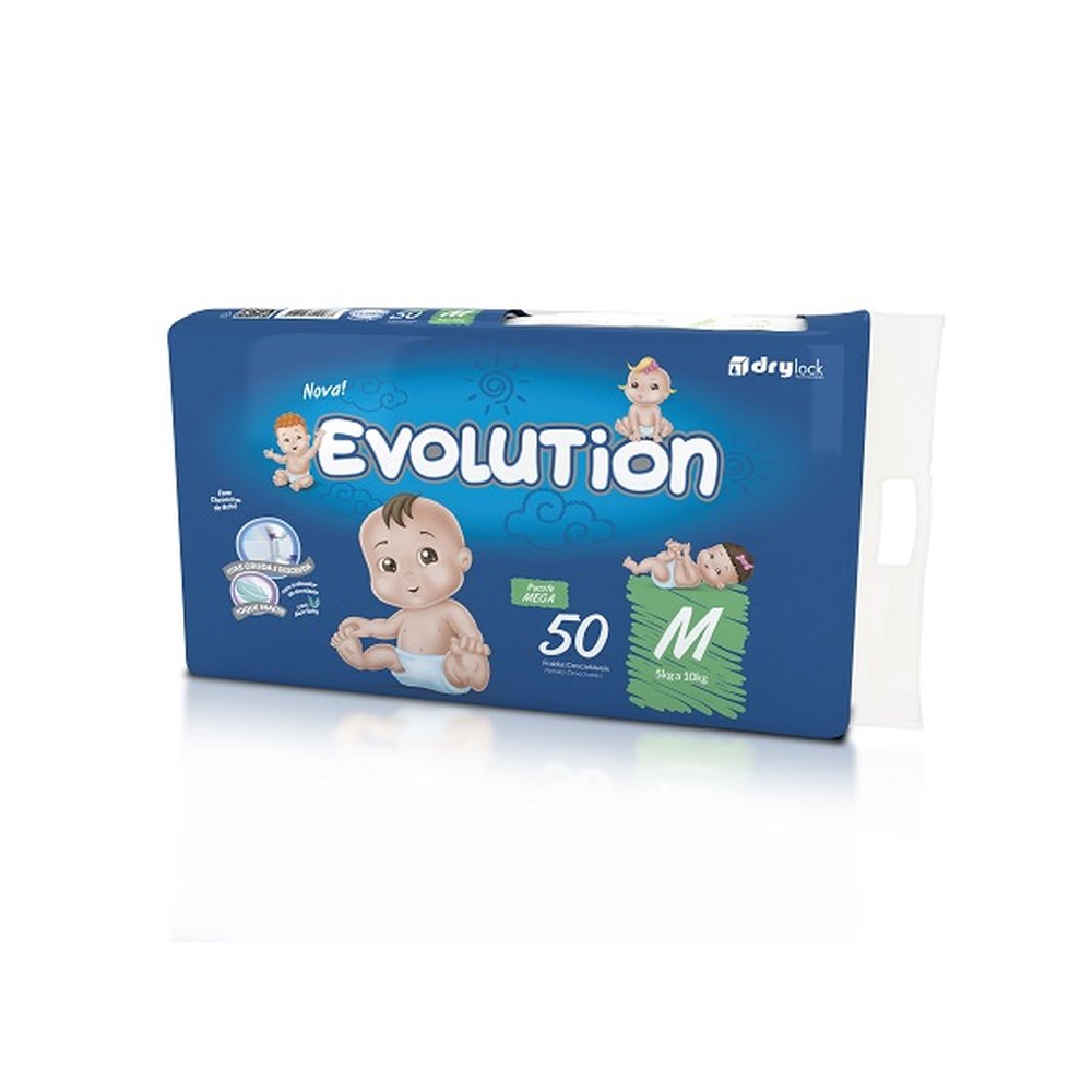 Fralda Evolution Pacote Mega Tamanho M Com 50