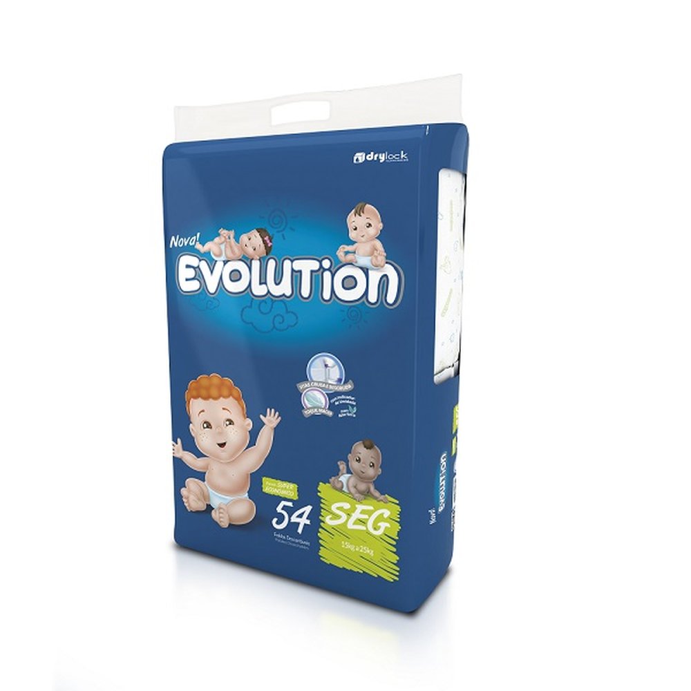 Fralda Evolution Super Economica.Seg 54 Unidades